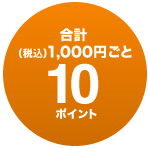 合計(税別)1,000円ごと10ポイント