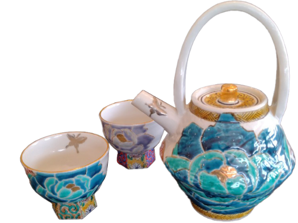 「冷酒器揃牡丹図 セット(酒器、盃×2)」 佐藤 剛志