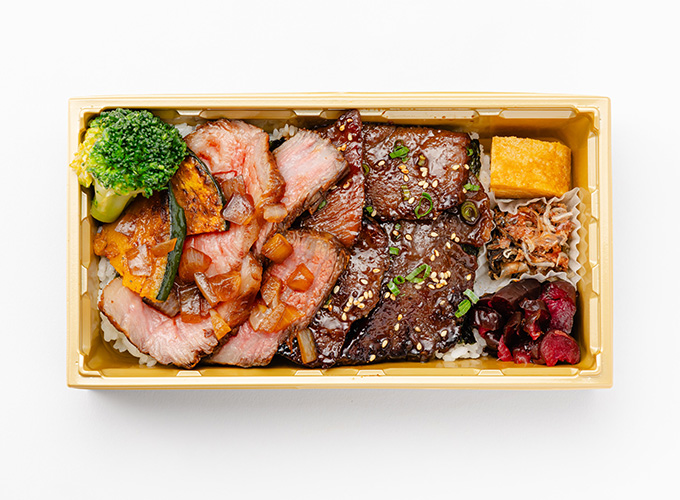 〈藤波家の食卓〉宮崎牛の特上カルビと極ステーキの食べ比べ重