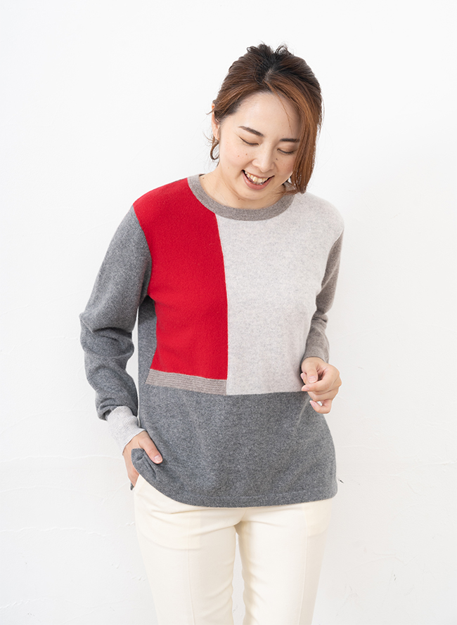 カシミヤ100% デザインセーター