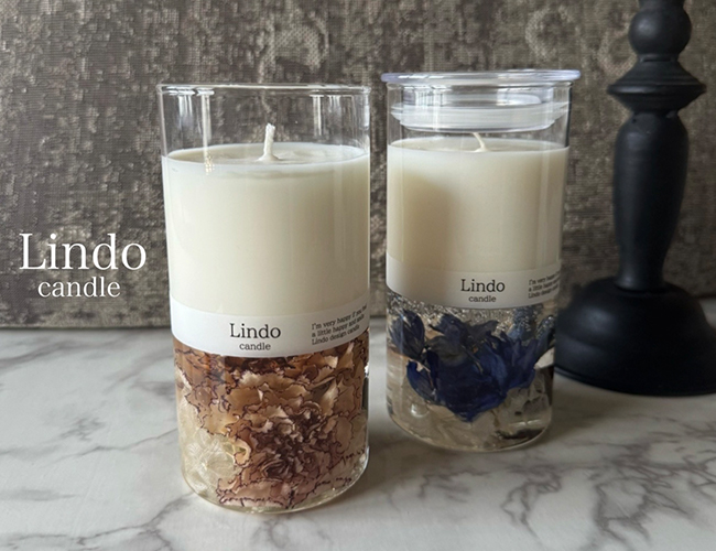 灯りと花を飾るキャンドル／キャニスターキャンドル