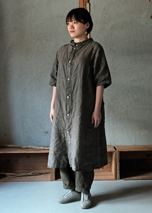 宝島染工&times;Repos de midi別注 2wayワンピース SmokeBrown