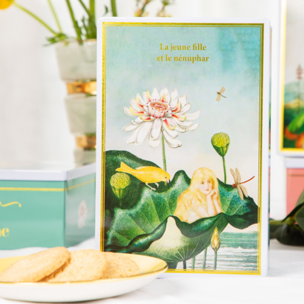 角缶2種アソート 少女と水蓮