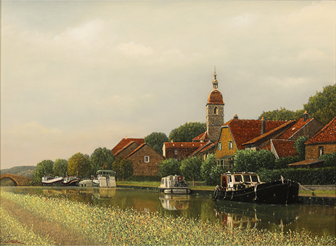 中司 満夫「運河の夜明け」