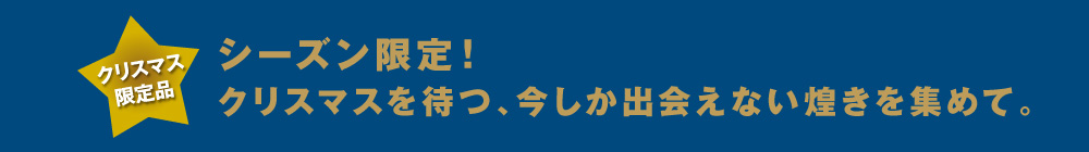 シーズン限定！
クリスマスを待つ、今しか出会えない煌きを集めて。