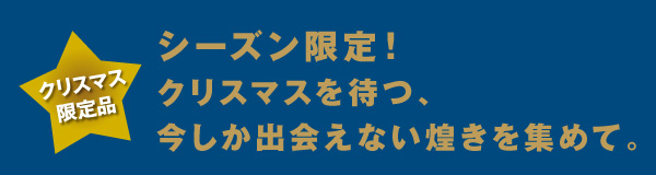 シーズン限定！
クリスマスを待つ、今しか出会えない煌きを集めて。