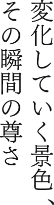 変化していく景色、その瞬間の尊さ