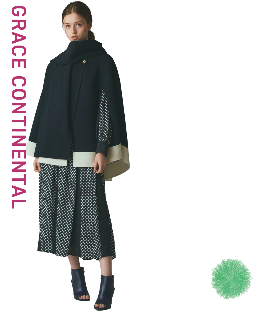 〈グレースコンチネンタル〉「Grace Class」ストール付リバーケープ