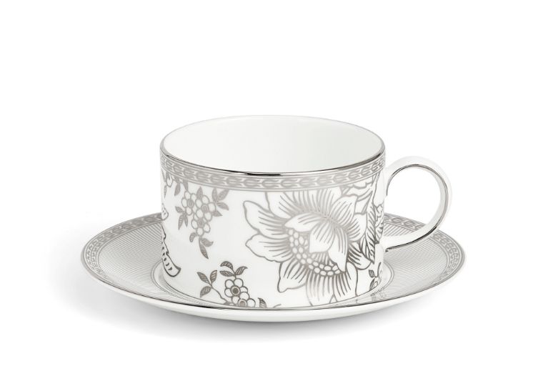 〈ウェッジウッド〉シルバートンキン ティーカップ＆ソーサー