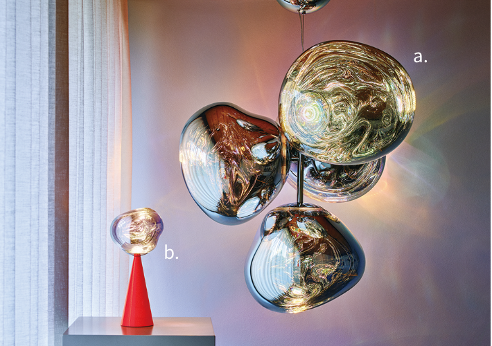 「MELT SMALL CHANDELIER CHROME」 「MELT PORTABLE FLUORO」