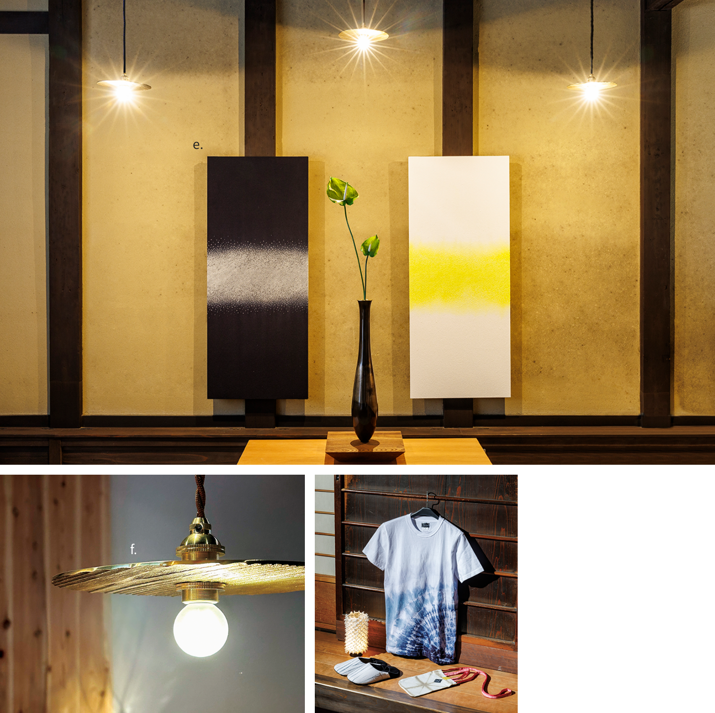 〈ATELIER JAPAN〉 e.SHIBORI-Art panel/f.ペンダントライト「T-rings」