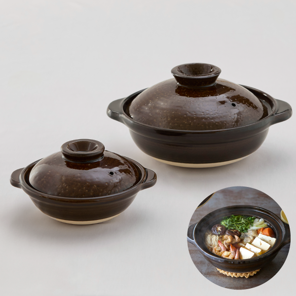 伊賀土鍋 アメ釉 中／小