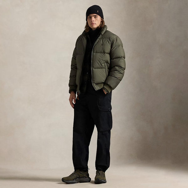 テクスチャード リップストップ ダウン ジャケット