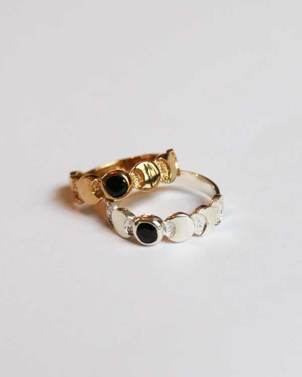 moon phases ring (オニキス)