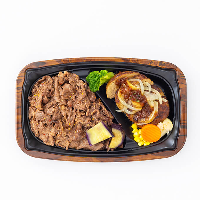 シャリアピンハンバーグ&黒毛和牛の焼肉BENTO
