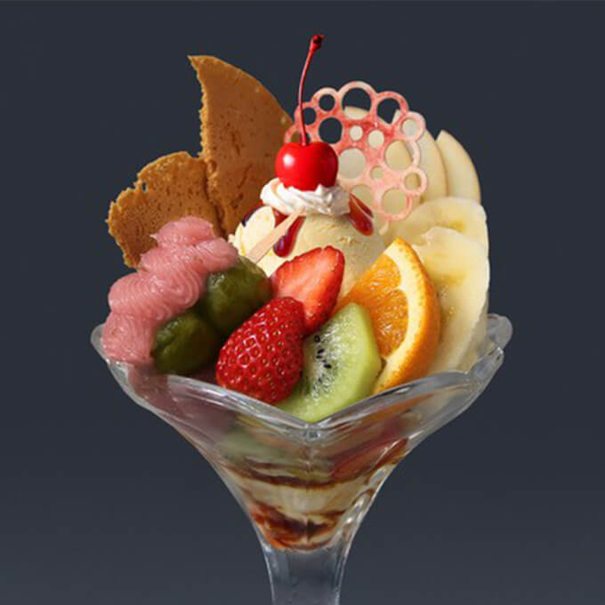 プリンと桜抹茶