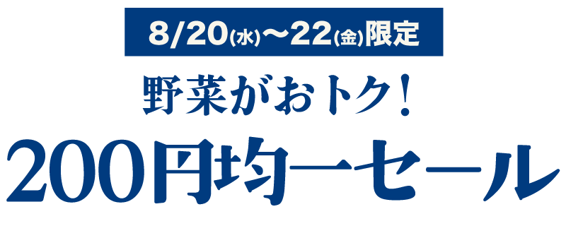 野菜200円均一セール