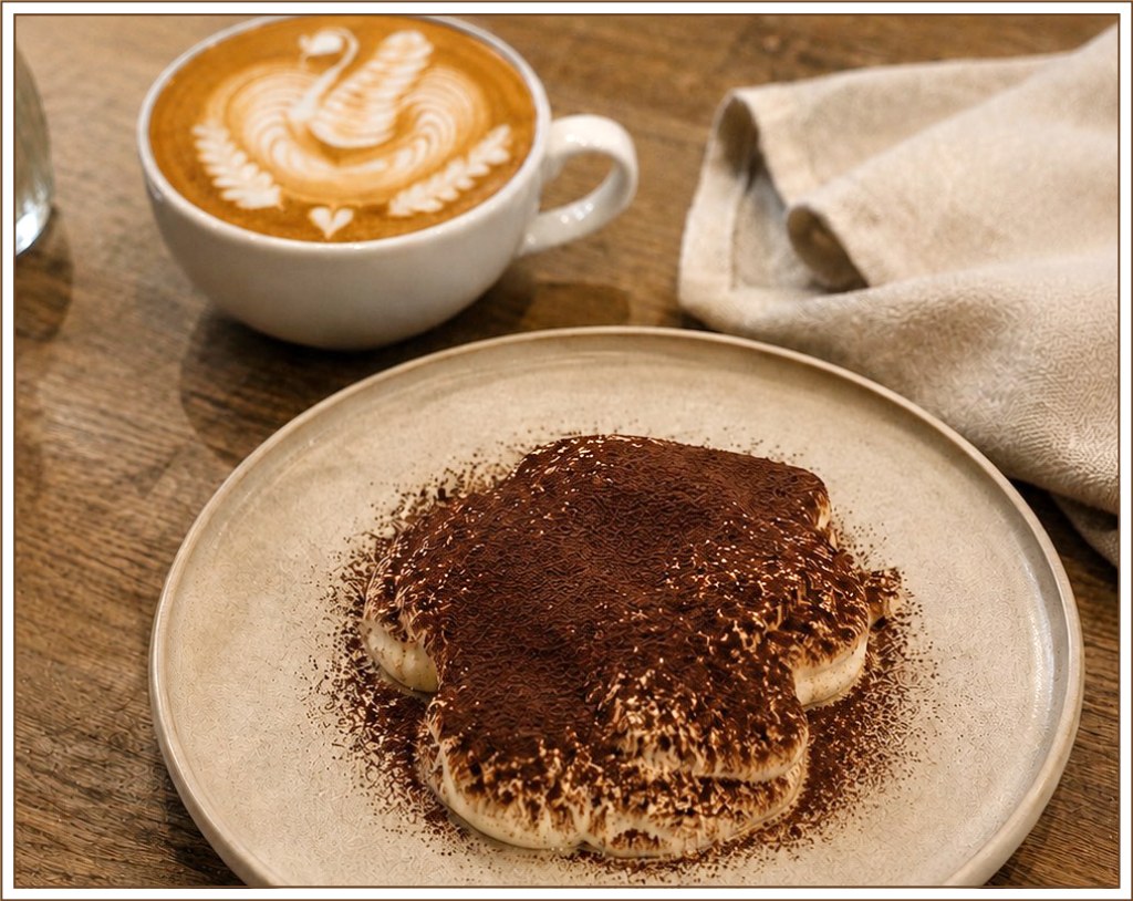 デザインカプチーノとティラミスのイメージ