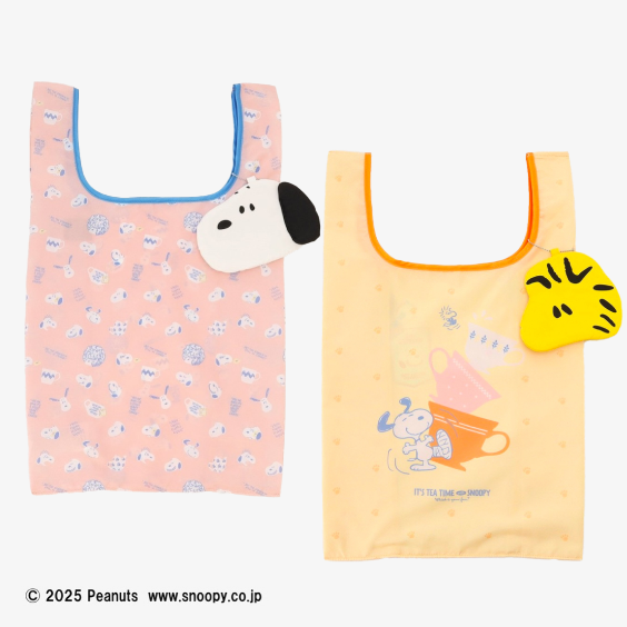 PEANUTSコラボコンパクトバッグ(ピンク、イエロー)