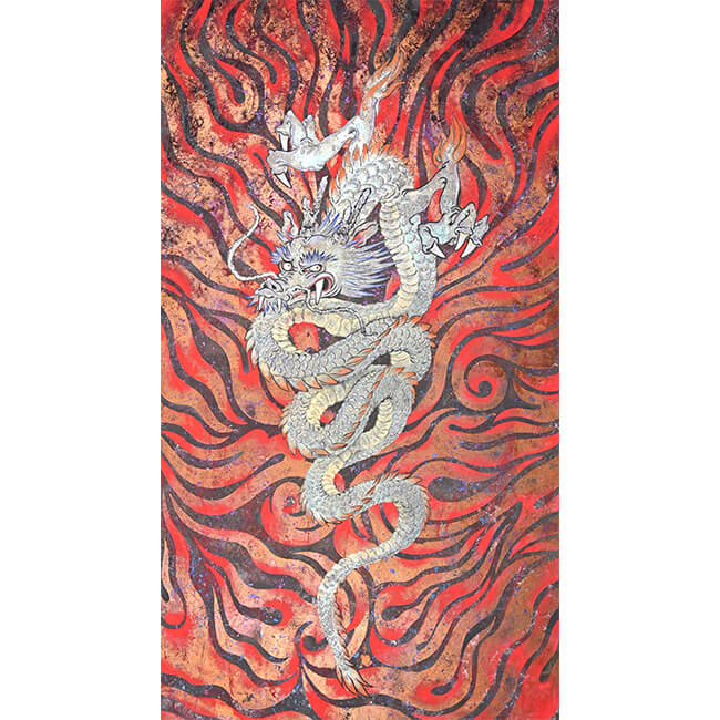 服部しほり 紅青箔炎龍図「貴様と俺を通うDragon」