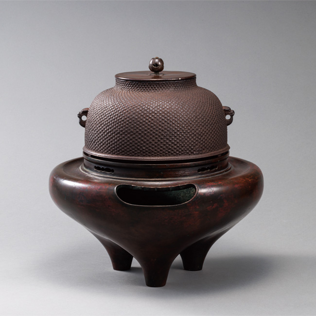 U817 あじろ鉄 伝統工芸 工芸美術 高級茶道具 茶道 茶釜 鉄瓶 秋の
