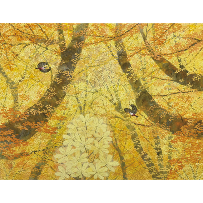 猪熊佳子、【森の雨】、希少な額装用画集より、新品額装付、状態良好 猪熊 佳子 日本画展 ｰ森に夢見てｰ | Artglorieux アールグロリュー