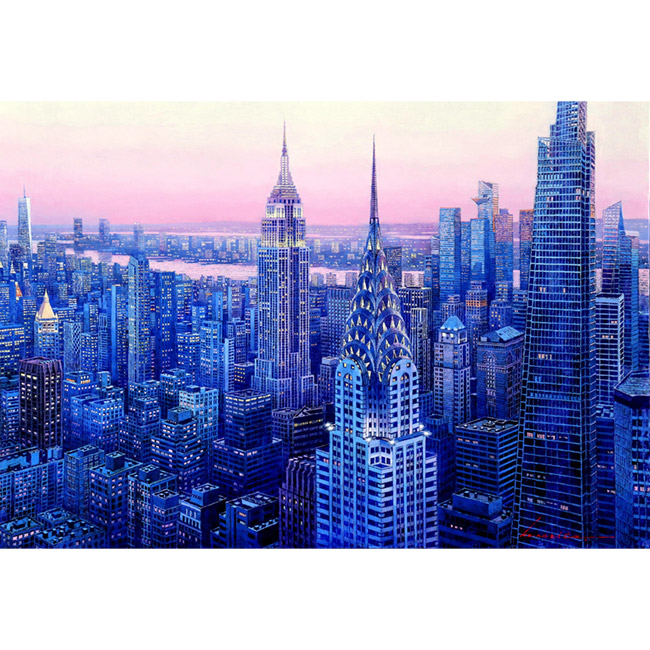 「ニューヨーク摩天楼夕景」