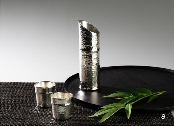 a.竹型酒器セット