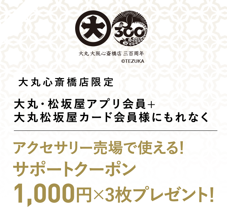 アクセサリー売場で使える1,000円サポートクーポン×3枚 プレゼント