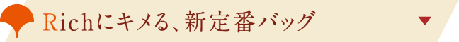 Richにキメる、新定番バッグ