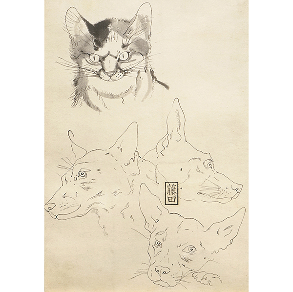 藤田嗣治「犬猫スケッチ」