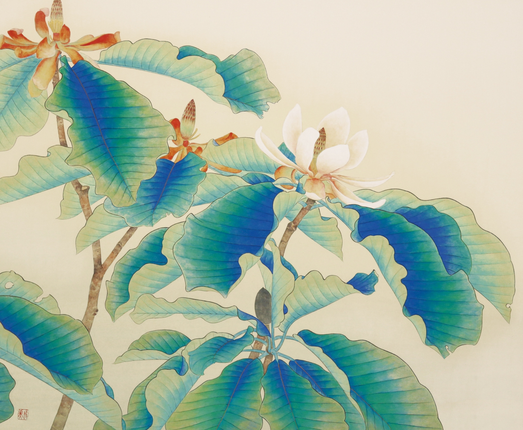 安原成美「白花」12号F 紙本彩色 2025年の作品画像です。