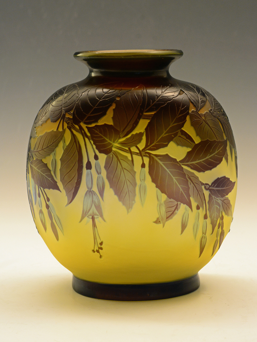 ガレ「フクシア文扁壺」 