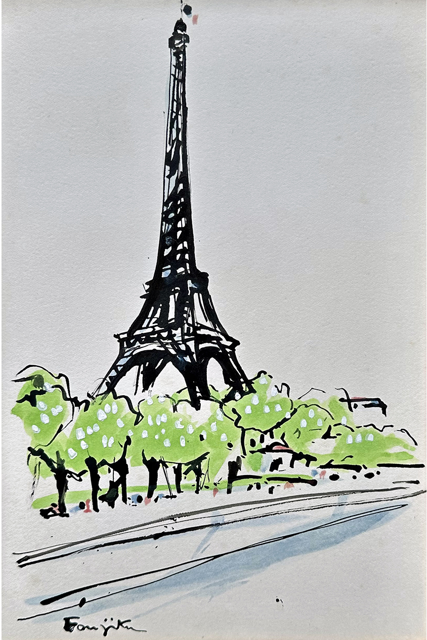 藤田 嗣治「エッフェル塔」