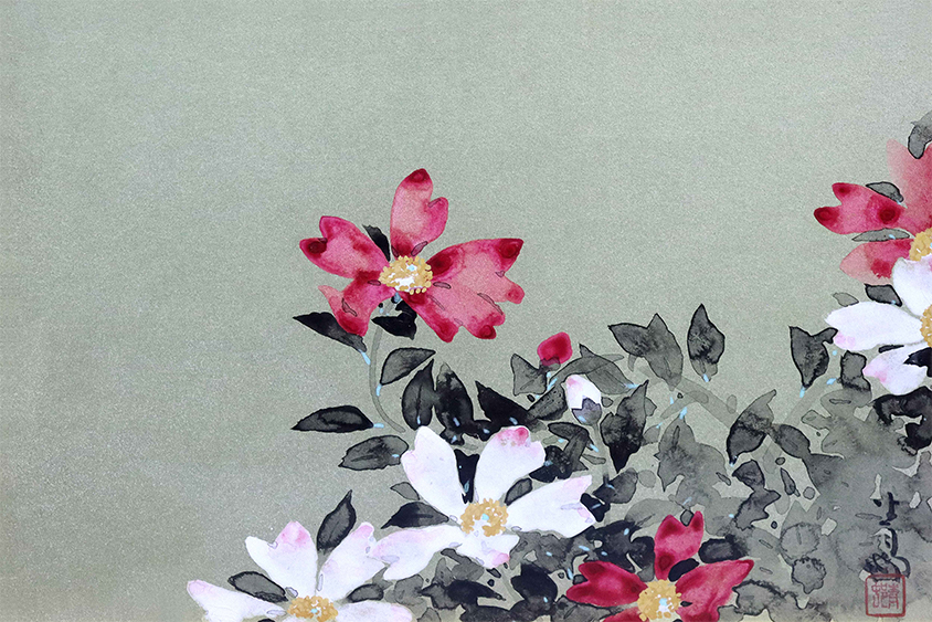 ［冬］前田 青邨「山茶花」