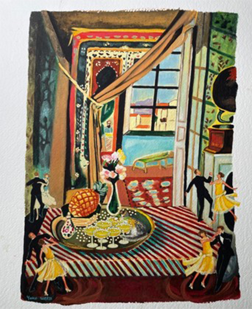 植田洋子「蓄音機のあるニースの室内 」