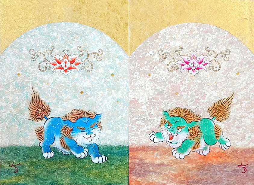 谷津有紀「獅子の子、阿吽」