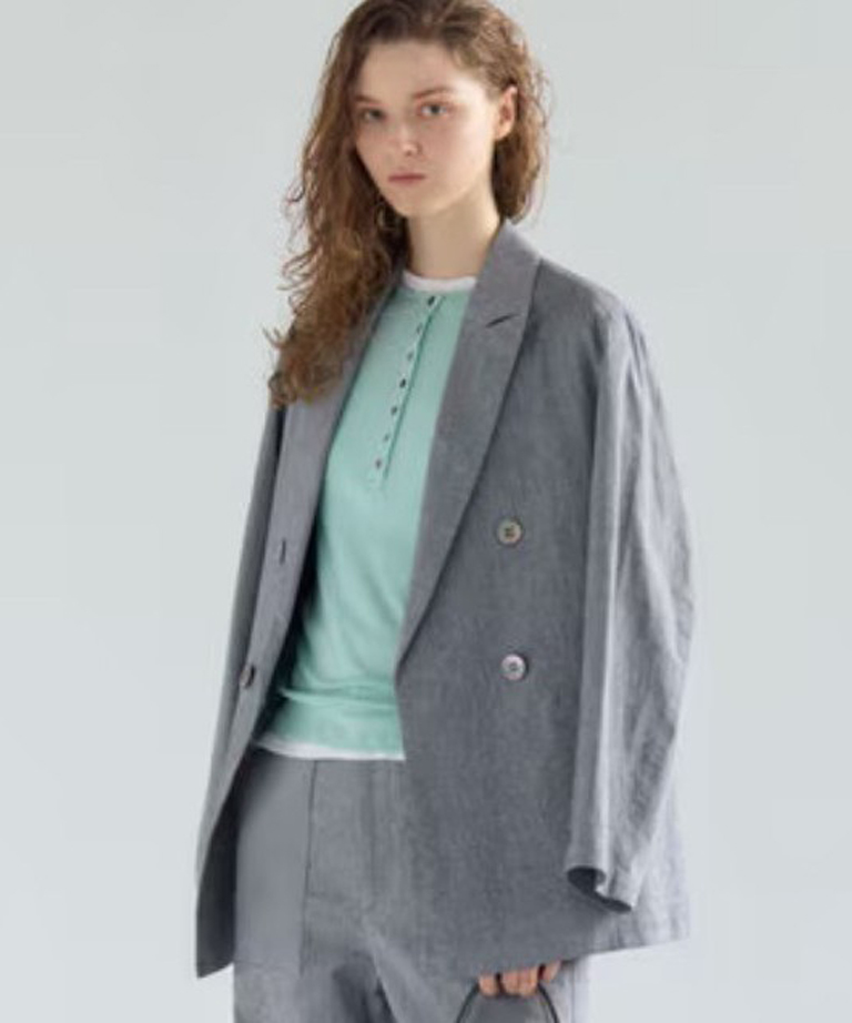 オンワード クローゼット セレクト〈23区〉スラブツイルストレッチオーバーサイズダブルジャケット