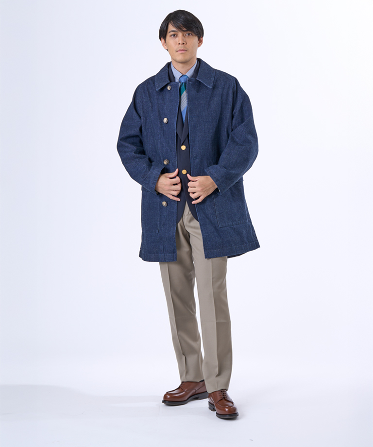良品 大丸東京オーダーメイドスーツ 新品パンツ付 英国製生地AB6ネイビー無地 男の羅針盤〉DENIM無双｜大丸東京店