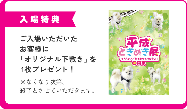 入場特典 ご入場いただいたお客様に「オリジナル下敷き」を1枚プレゼント！※なくなり次第、終了とさせていただきます。