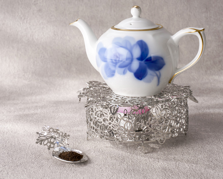 〈D-ecrudesign〉ポットウォーマーティーメジャースプーン〈大倉陶園〉ティーポット