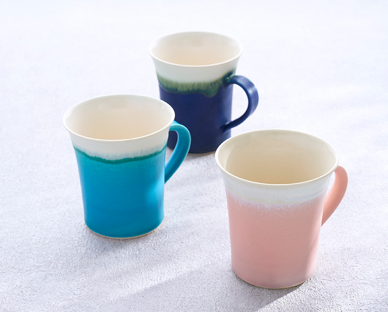 蒼釉　藍釉　桜釉 マグカップ