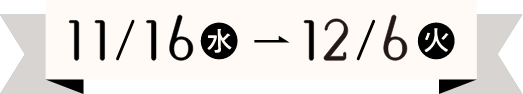 11/16（水）〜12/6（火）