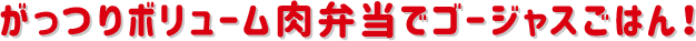 がっつりボリューム肉弁当で ゴージャスごはん！
