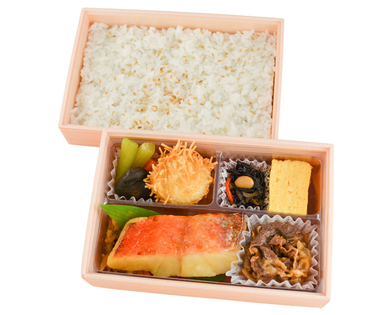 〈築地 魚弁 味の浜藤〉金目鯛西京焼と黒毛和牛しぐれ煮弁当