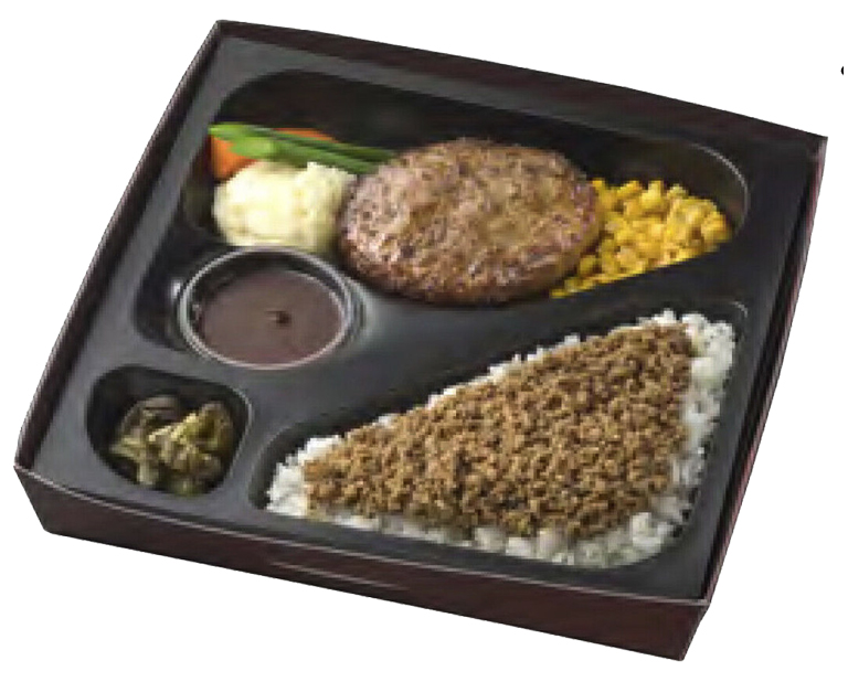 〈ミート矢澤〉ハンバーグ＆牛タンそぼろ弁当