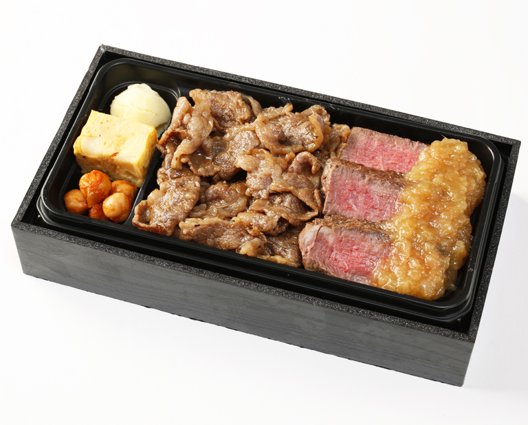 〈西洋銀座〉牛フィレ肉と黒毛和牛のステーキ重