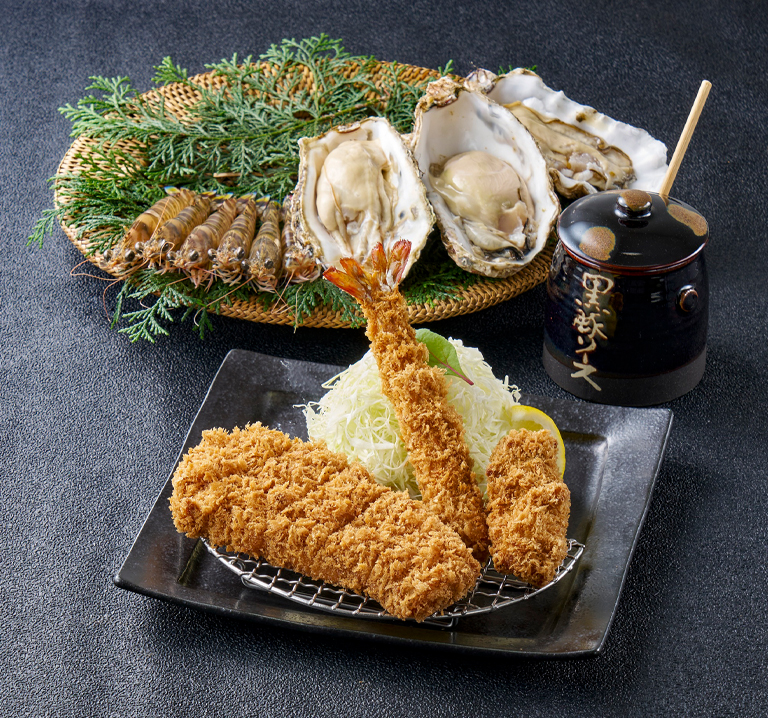 〈まい泉〉黒豚とんかつと秋の海鮮ミックスフライ