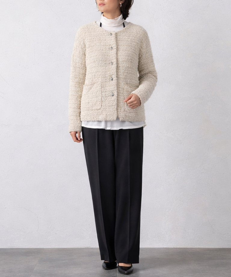 〈ラエフ〉ツイードニットカーディガン