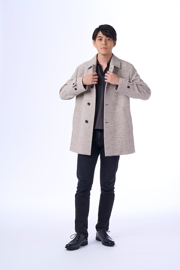 美品 JOSEPH ジョゼフ ウールロングコート アルパカ モヘア 千鳥柄